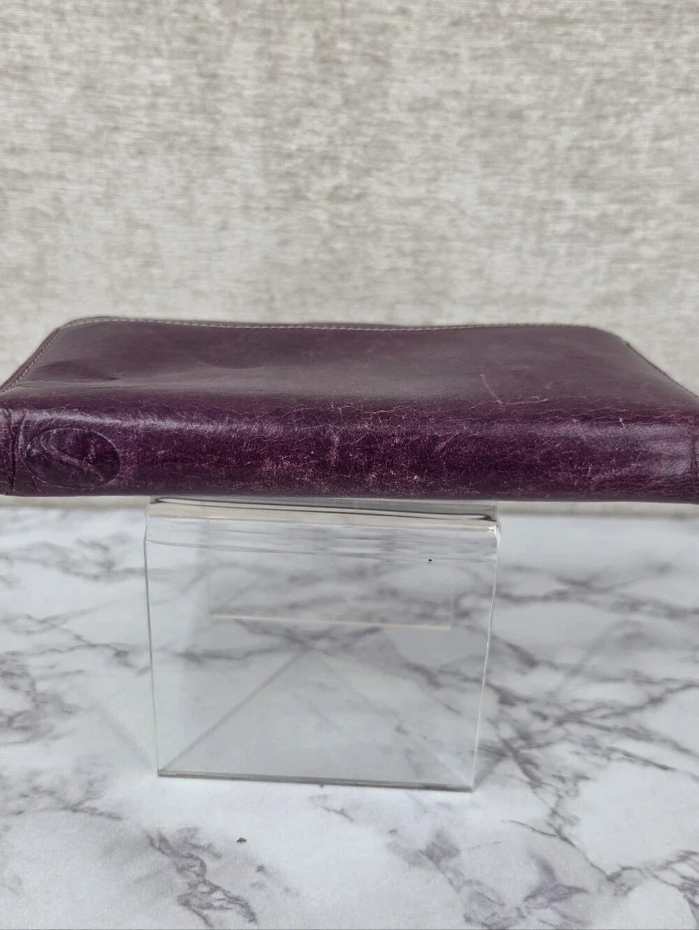 Filofax Leather Organizer Binder Zip Wallet in Deep Plum Purple Agenda - Picture 11 of 13